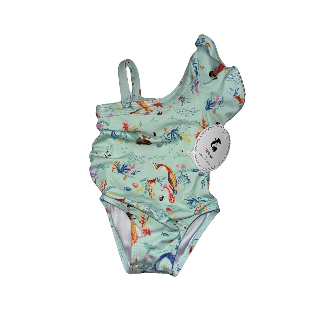 Janie And Jack X Disney Little Mermaid One Piece Swimsuit Baby 12-18 Months‎ NWT